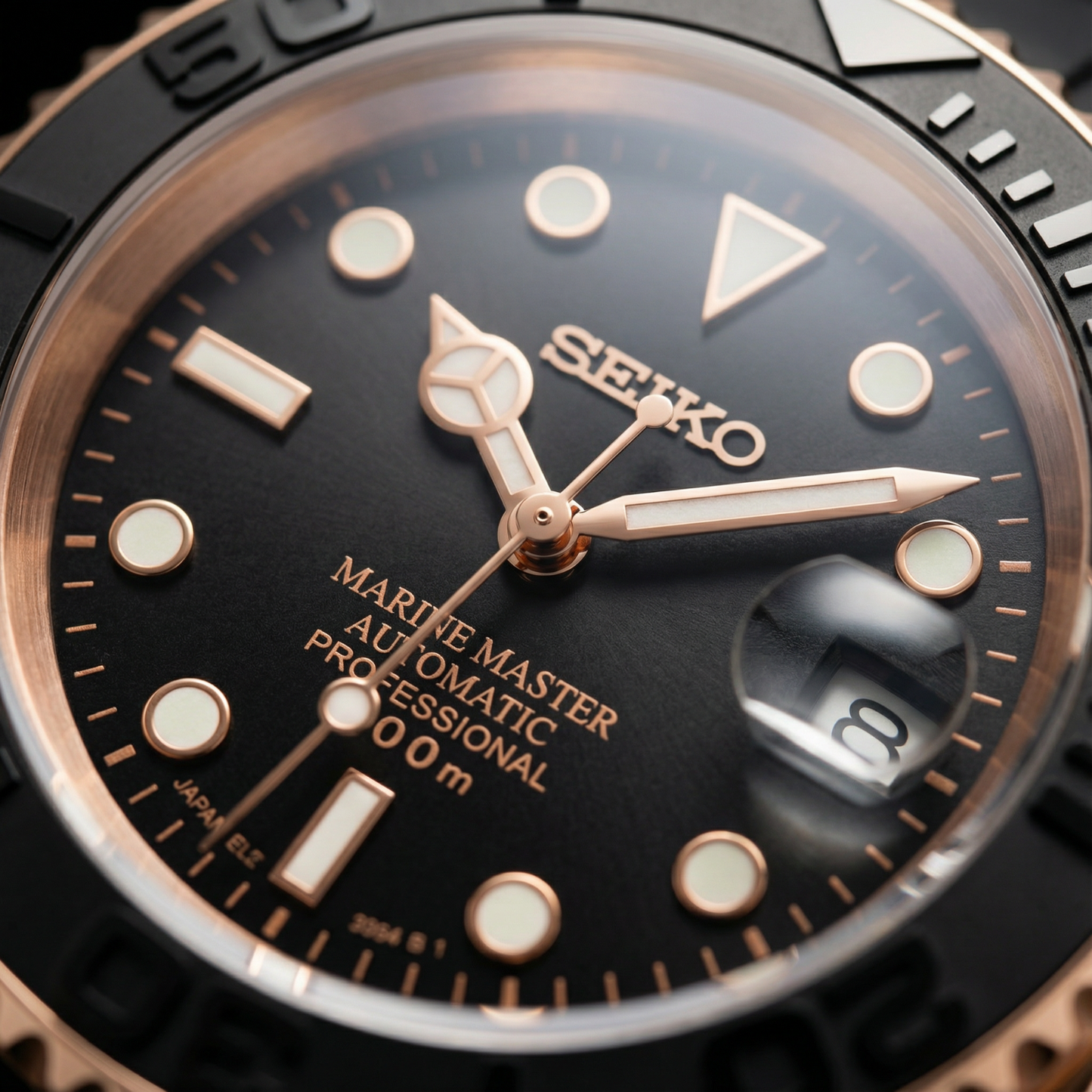 SEIKOMARINER MOD - ROSE GOLD BLACK