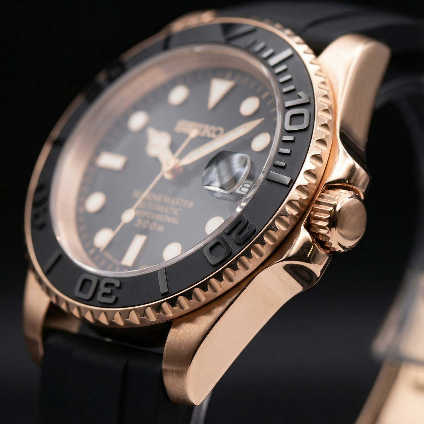 SEIKOMARINER MOD - ROSE GOLD BLACK