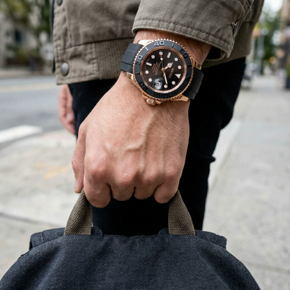 SEIKOMARINER MOD - ROSE GOLD BLACK